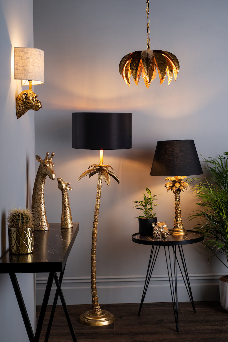 Coco Floor Lamp Antique Gold With Shade <br>Antique Gold