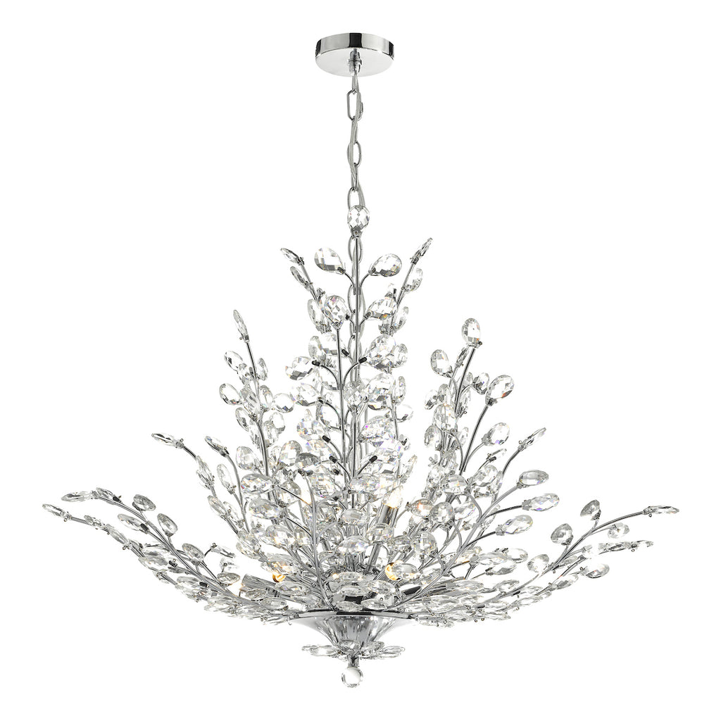 Cordelia 9 Light Pendant Polished Chrome & Crystal<br>Polished Chrome