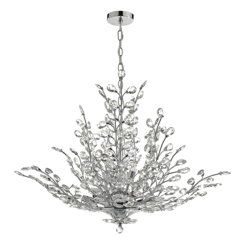 Cordelia 9 Light Pendant Polished Chrome & Crystal<br>Polished Chrome