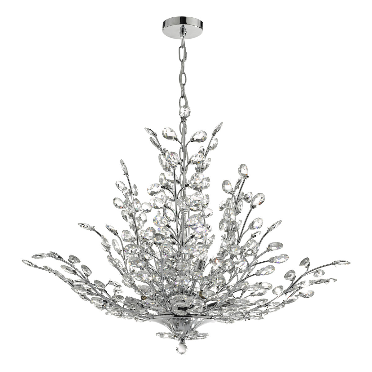 Cordelia 9 Light Pendant Polished Chrome & Crystal<br>Polished Chrome