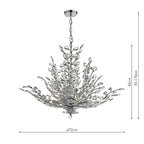 Cordelia 9 Light Pendant Polished Chrome & Crystal<br>Polished Chrome