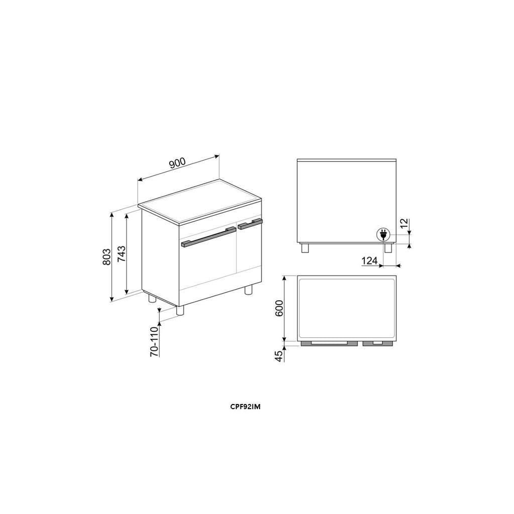 Smeg CPF92I Portofino Induction Twin Oven Range Cooker