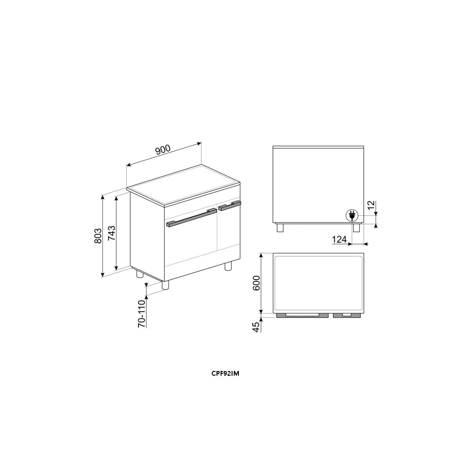 Smeg CPF92I Portofino Induction Twin Oven Range Cooker