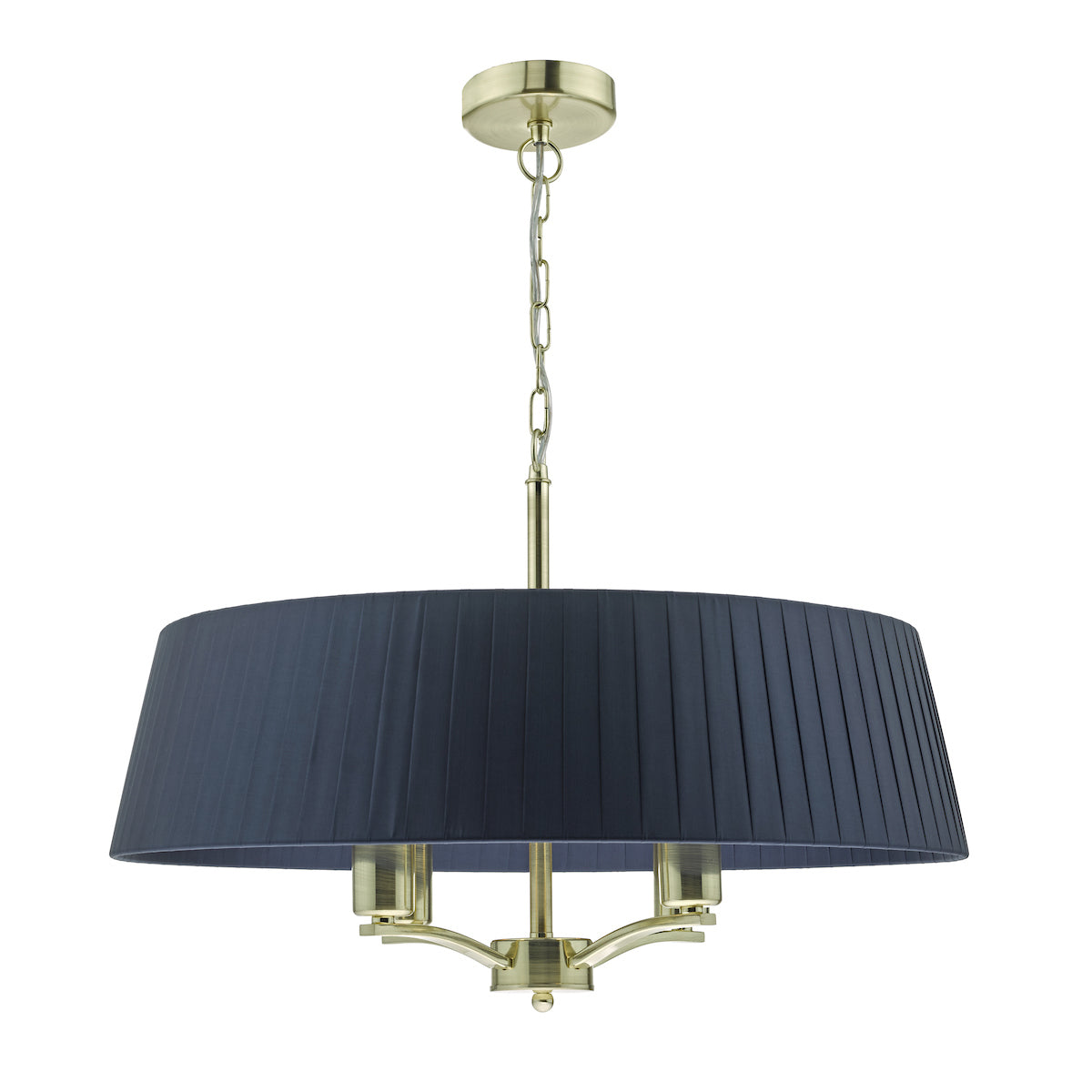 Cristin 4 Light Pendant Satin Brass With Navy Shade<br>Satin Brass
