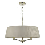 Cristin 4 Light Pendant Antique Brass With Taupe Shade<br>Antique Brass