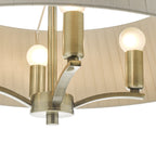 Cristin 4 Light Pendant Antique Brass With Taupe Shade<br>Antique Brass