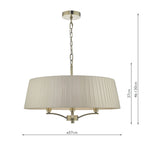 Cristin 4 Light Pendant Antique Brass With Taupe Shade<br>Antique Brass