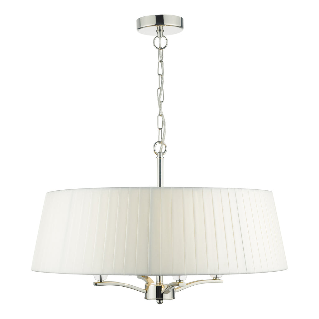 Cristin 4 Light Pendant Polished Nickel With Ivory Shade<br>Polished Nickel