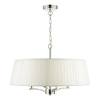 Cristin 4 Light Pendant Polished Nickel With Ivory Shade<br>Polished Nickel