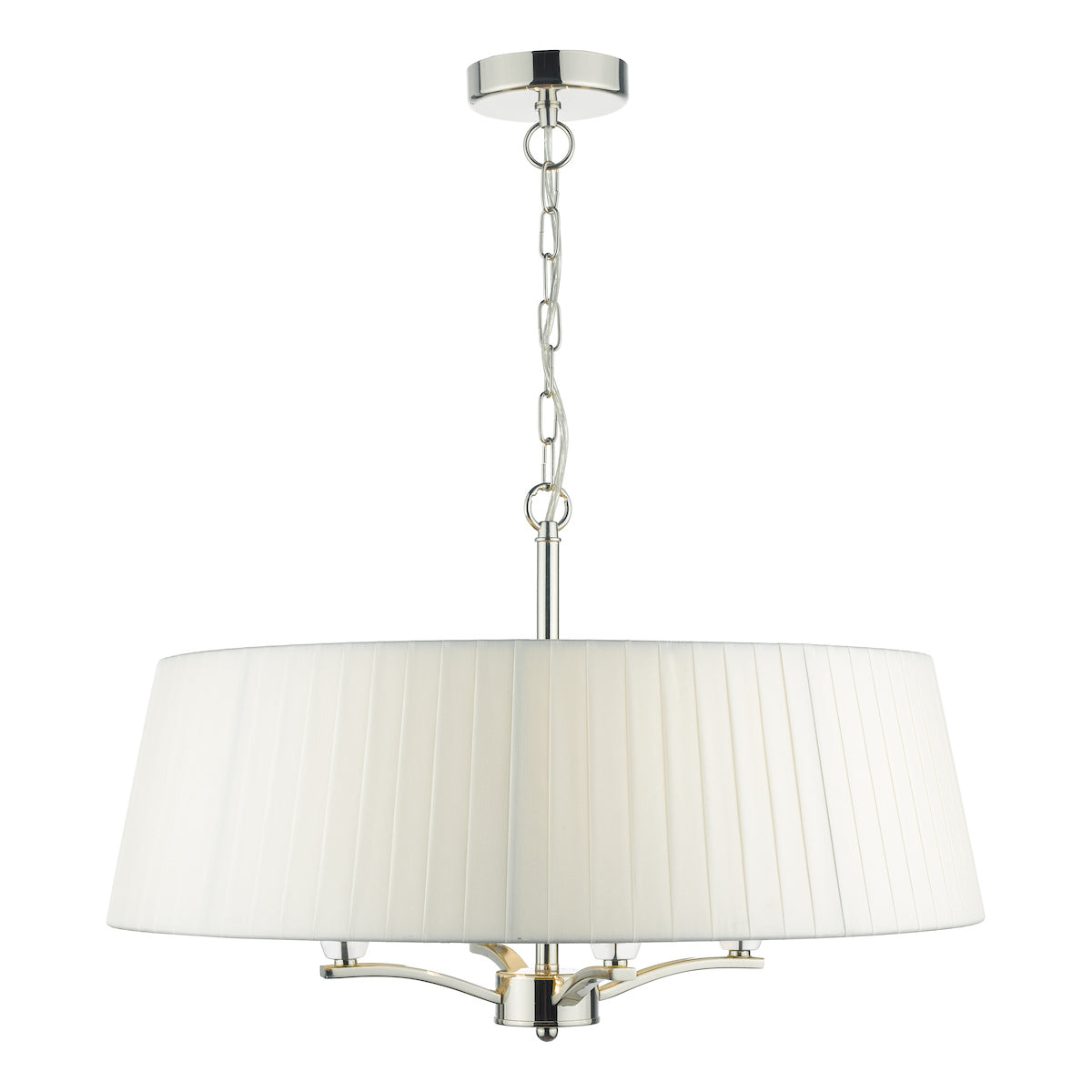 Cristin 4 Light Pendant Polished Nickel With Ivory Shade<br>Polished Nickel