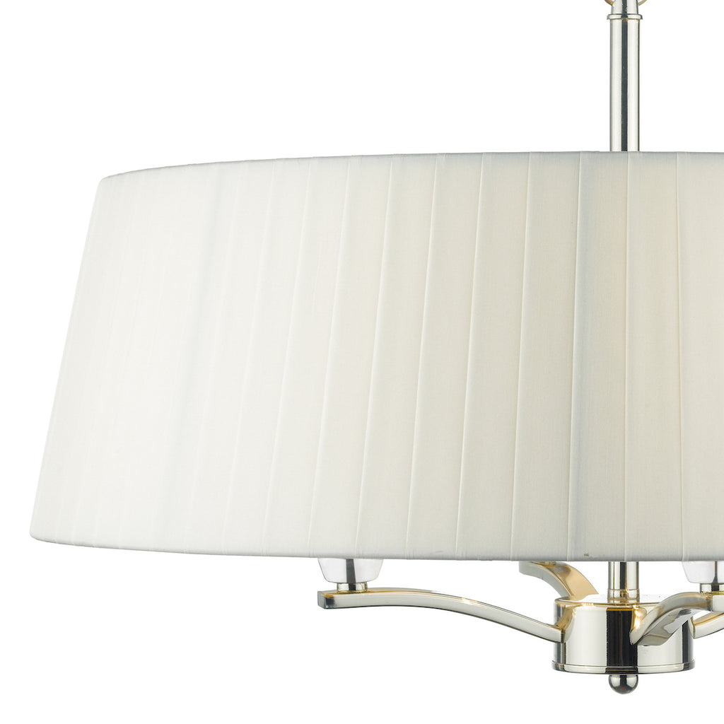 Cristin 4 Light Pendant Polished Nickel With Ivory Shade<br>Polished Nickel