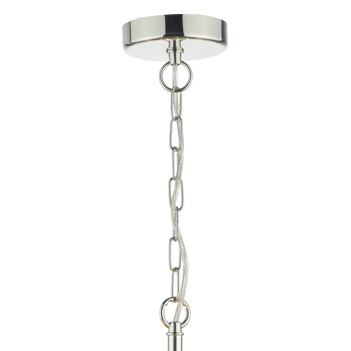 Cristin 4 Light Pendant Polished Nickel With Ivory Shade<br>Polished Nickel