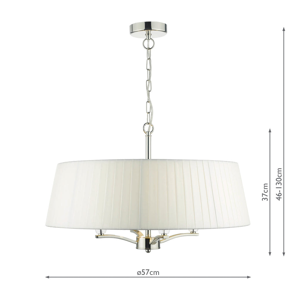 Cristin 4 Light Pendant Polished Nickel With Ivory Shade<br>Polished Nickel