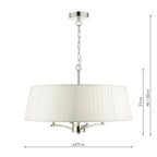 Cristin 4 Light Pendant Polished Nickel With Ivory Shade<br>Polished Nickel