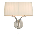 Cristin 2 Light Wall Light Polished Nickel With Ivory Shade <br>Polished Nickel