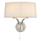 Cristin 2 Light Wall Light Polished Nickel With Ivory Shade <br>Polished Nickel