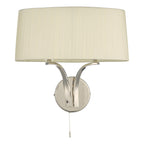Cristin 2 Light Wall Light Polished Nickel With Ivory Shade <br>Polished Nickel
