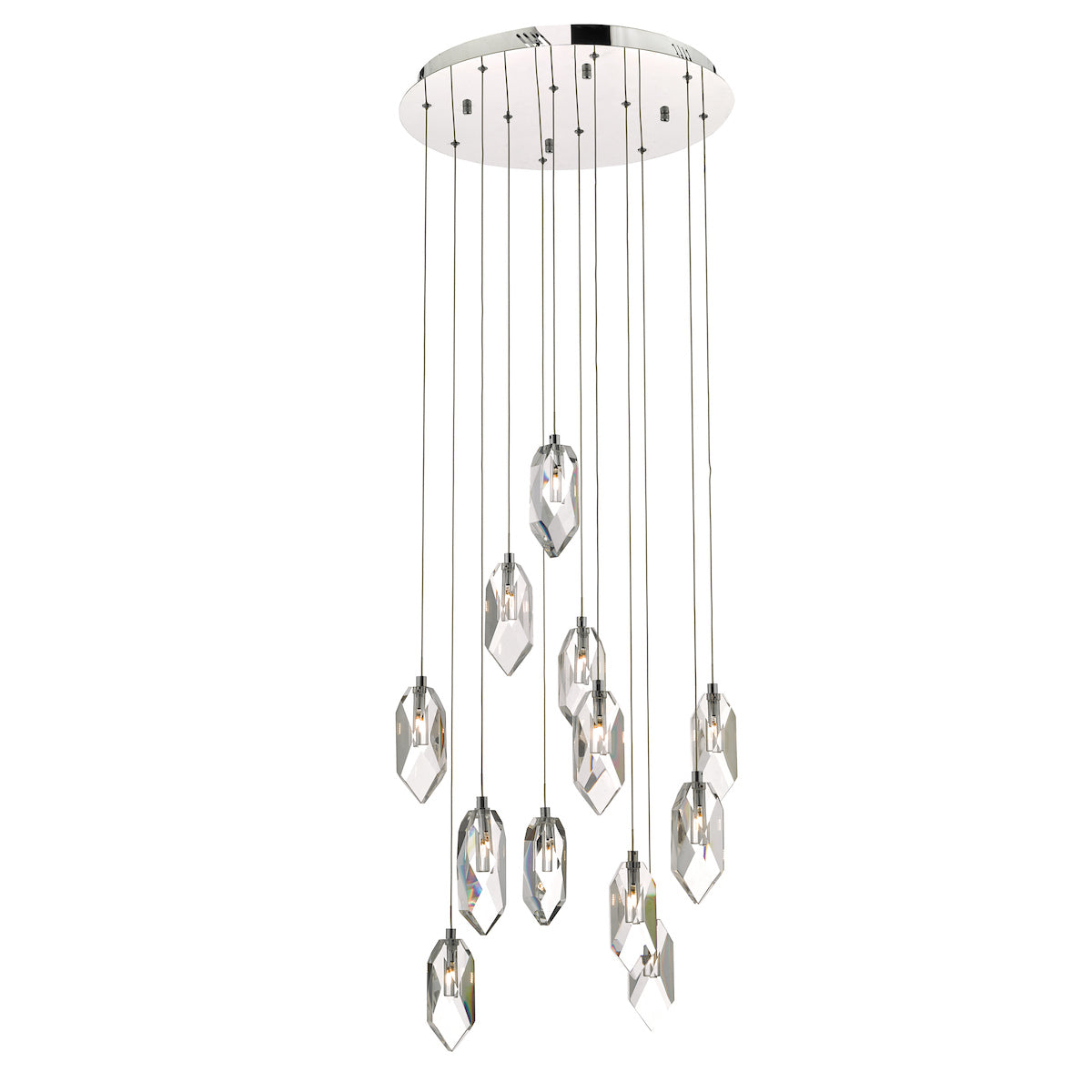 Crystal 12 Light Cluster Pendant Polished Chrome & Crystal<br>Crystal