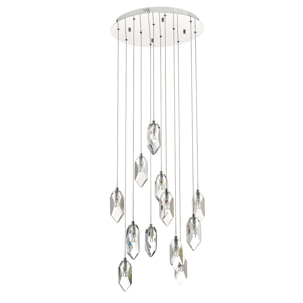 Crystal 12 Light Cluster Pendant Polished Chrome & Crystal<br>Crystal