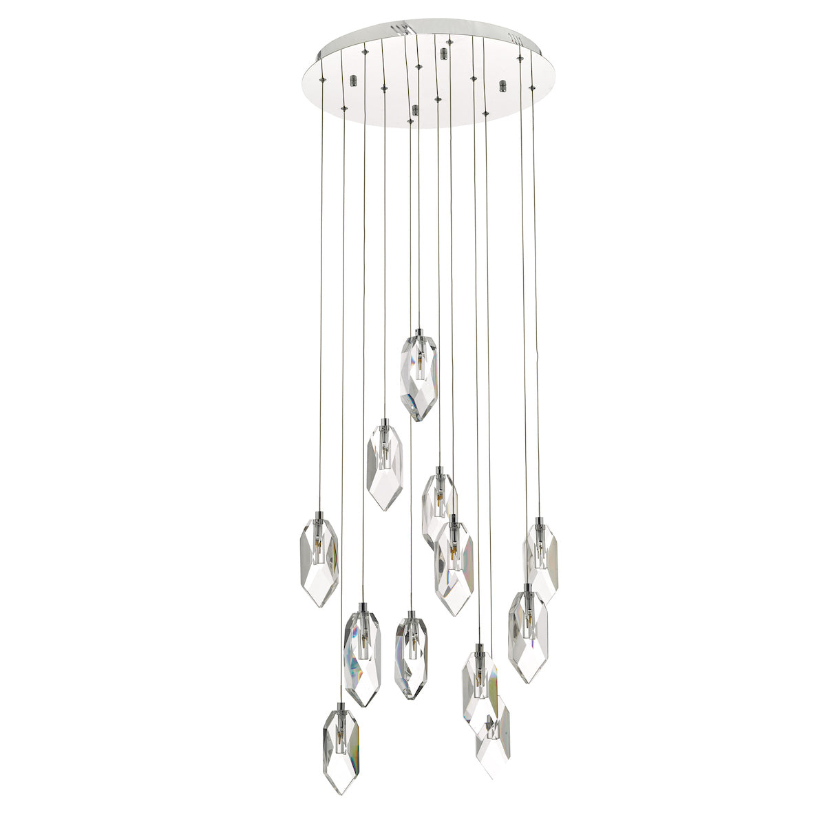 Crystal 12 Light Cluster Pendant Polished Chrome & Crystal<br>Crystal