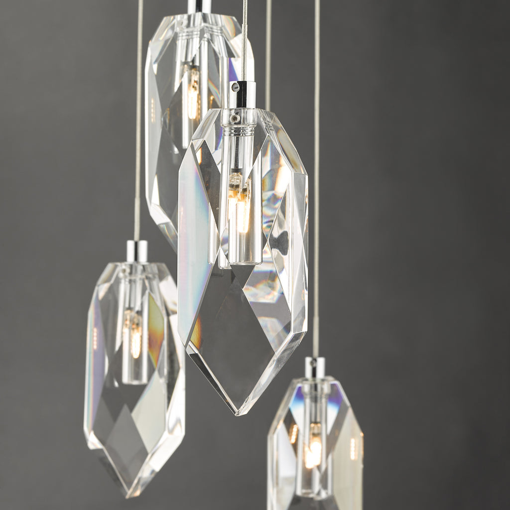 Crystal 12 Light Cluster Pendant Polished Chrome & Crystal<br>Crystal