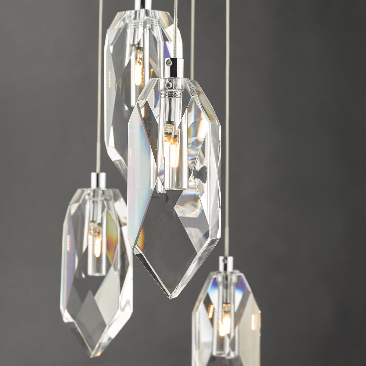Crystal 12 Light Cluster Pendant Polished Chrome & Crystal<br>Crystal