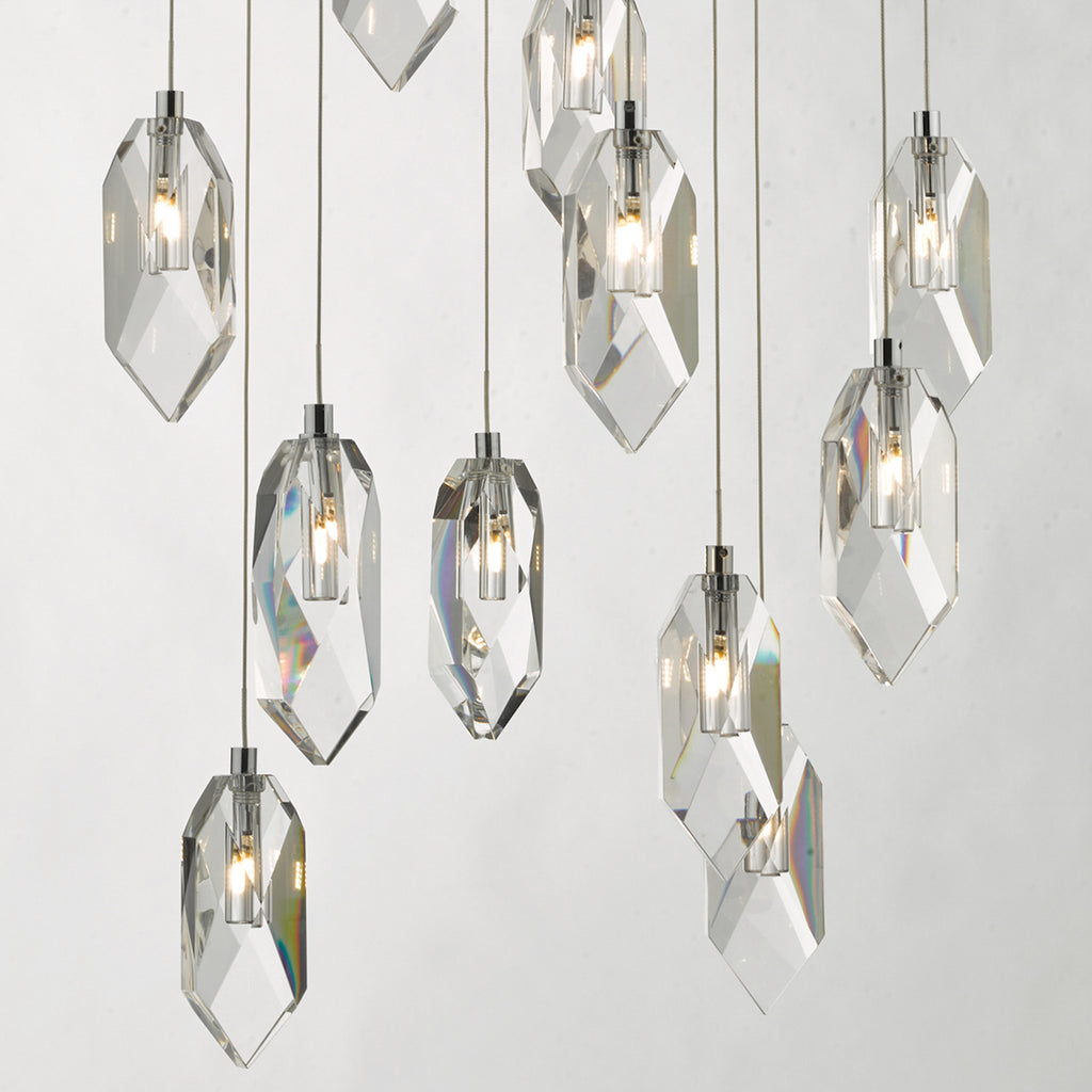 Crystal 12 Light Cluster Pendant Polished Chrome & Crystal<br>Crystal