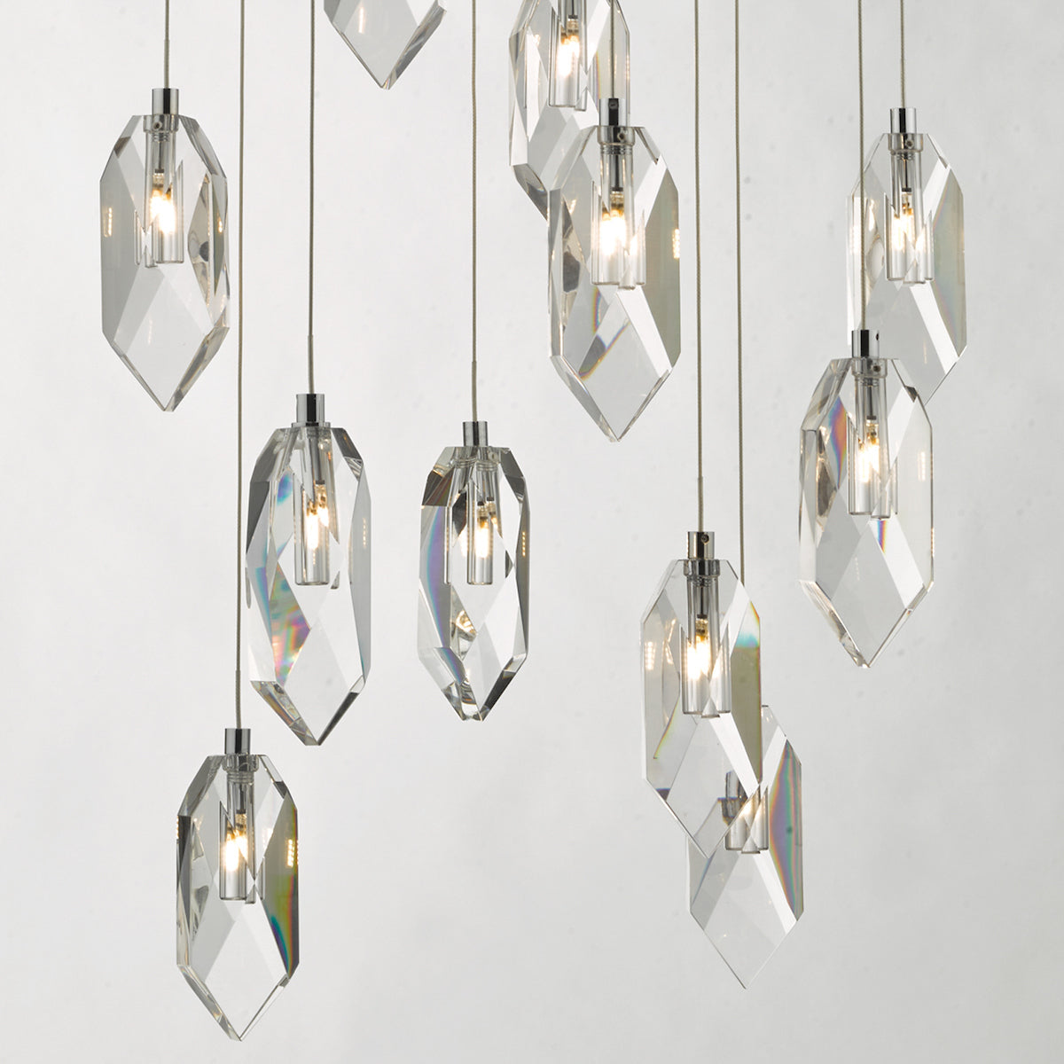 Crystal 12 Light Cluster Pendant Polished Chrome & Crystal<br>Crystal