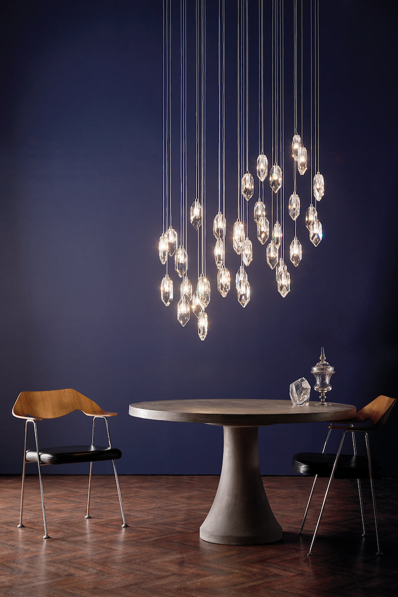 Crystal 12 Light Cluster Pendant Polished Chrome & Crystal<br>Crystal