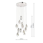 Crystal 12 Light Cluster Pendant Polished Chrome & Crystal<br>Crystal