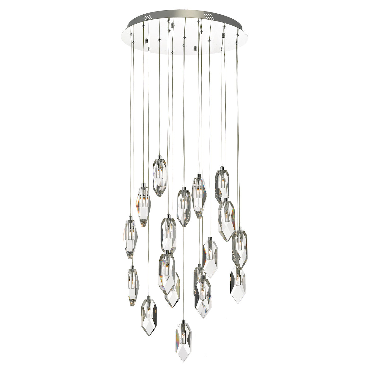 Crystal 18 Light Cluster Pendant Polished Chrome & Crystal<br>Crystal