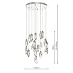 Crystal 18 Light Cluster Pendant Polished Chrome & Crystal<br>Crystal