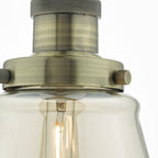 Curtis Pendant Antique Brass & Champagne Glass<br>Antique Brass