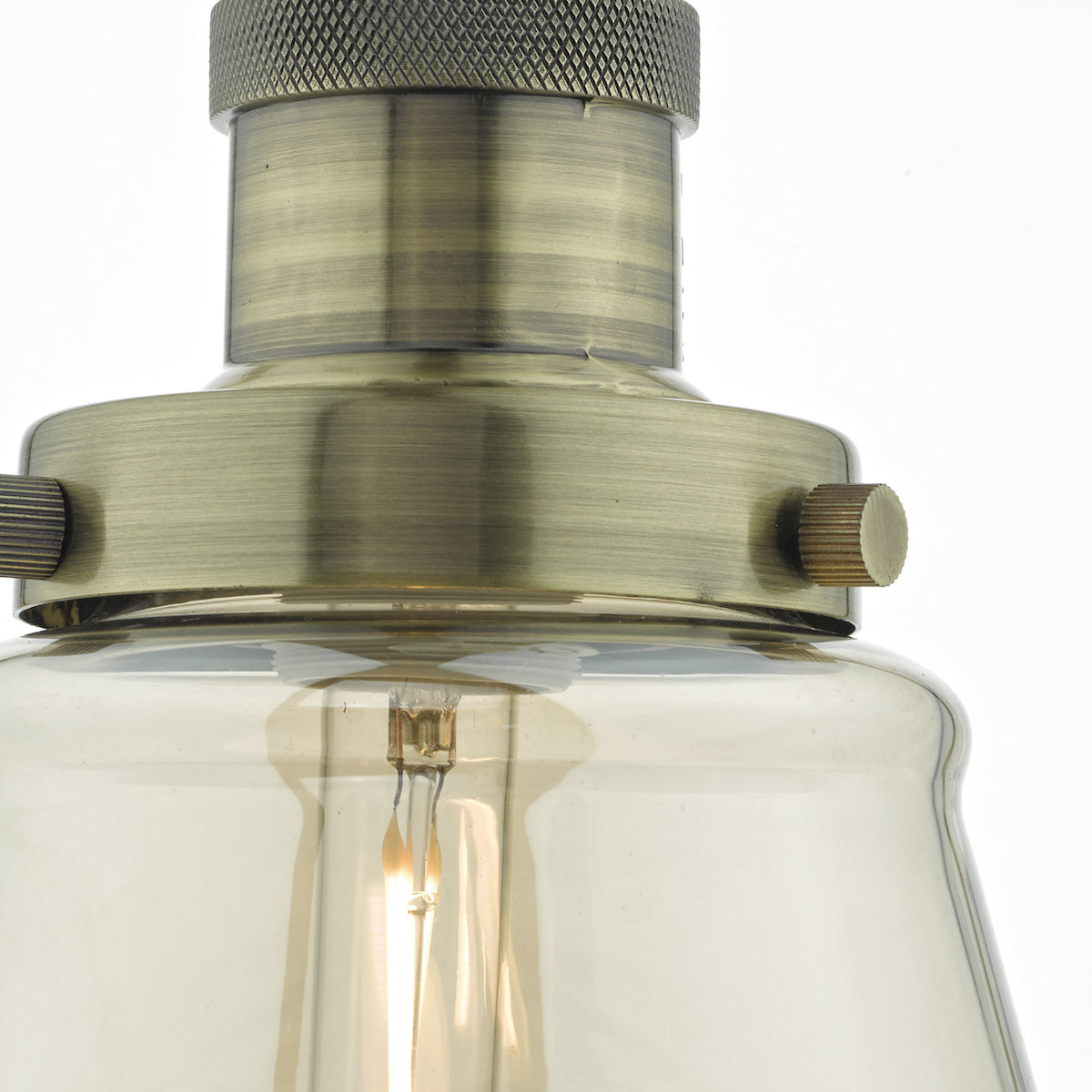 Curtis Pendant Antique Brass & Champagne Glass<br>Antique Brass