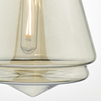 Curtis Pendant Antique Brass & Champagne Glass<br>Antique Brass