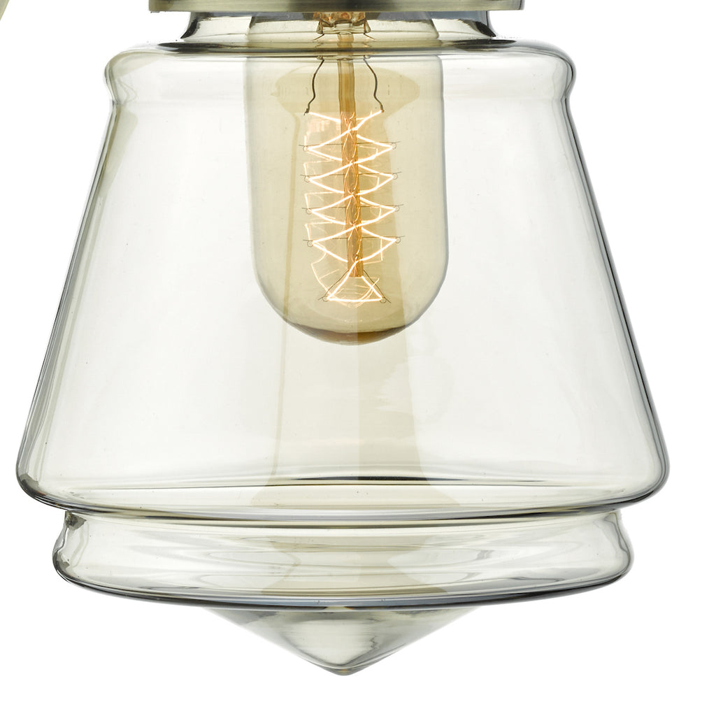 Curtis Wall Light Antique Brass & Champagne Glass<br>Antique Brass