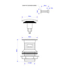 McAlpine Slotted Brass Clicker Basin Plug - Chrome