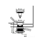 McAlpine Unslotted Brass Clicker Basin Plug - Chrome
