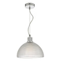 Cytheria 1 Light Pendant Chrome And Clear Glass<br>Ribbed Glass