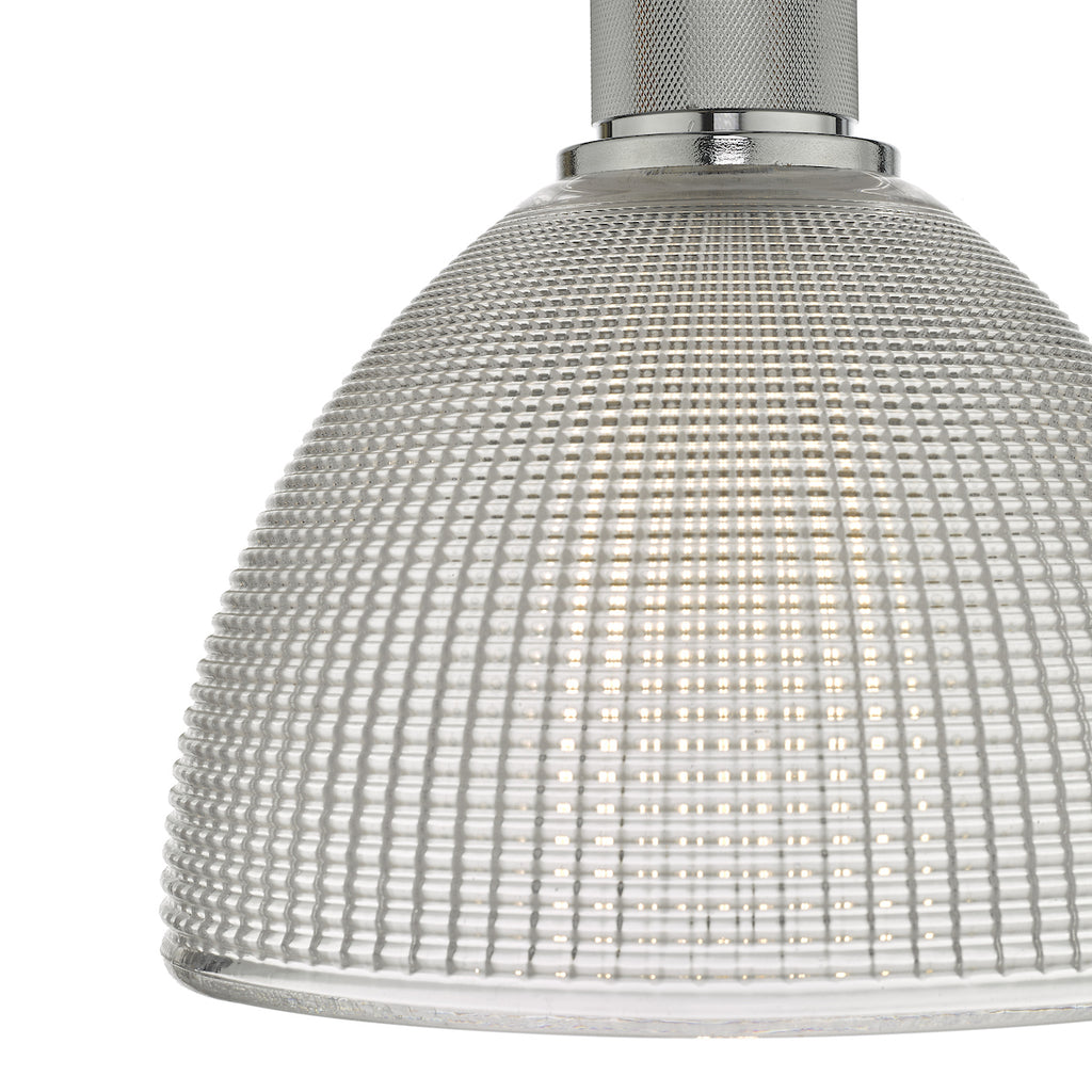 Cytheria 1 Light Pendant Chrome And Clear Glass<br>Ribbed Glass