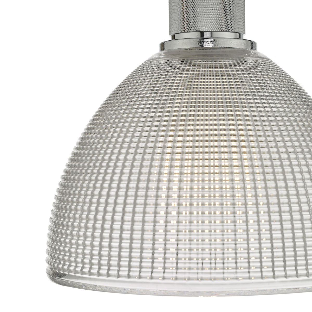 Cytheria 1 Light Pendant Chrome And Clear Glass<br>Ribbed Glass