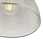 Cytheria 1 Light Pendant Chrome And Clear Glass<br>Ribbed Glass