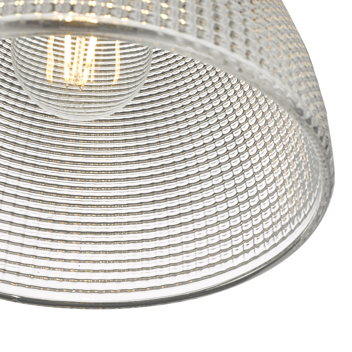Cytheria 1 Light Pendant Chrome And Clear Glass<br>Ribbed Glass