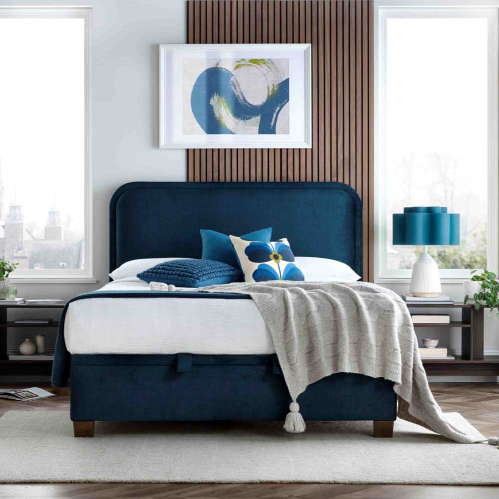 Clifford Ottoman in Deep Ocean Blue - King 5'0