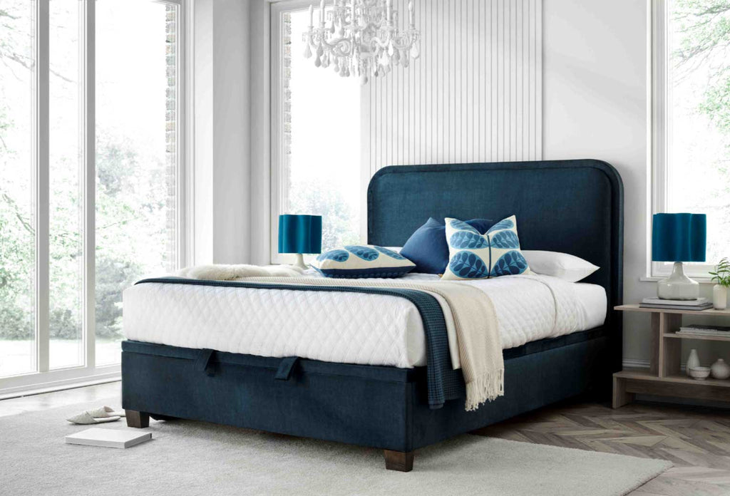 Clifford Ottoman in Deep Ocean Blue - Super King 6'0