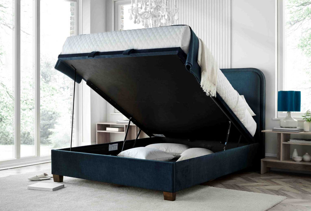 Clifford Ottoman in Deep Ocean Blue - King 5'0