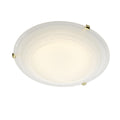 Damask 50cm Flush Brass & Glass<br>Alabaster Effect