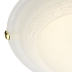 Damask 30cm Diam Flush(Glass White)<br>Alabaster Effect