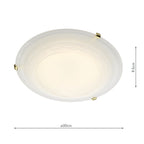 Damask 30cm Diam Flush(Glass White)<br>Alabaster Effect