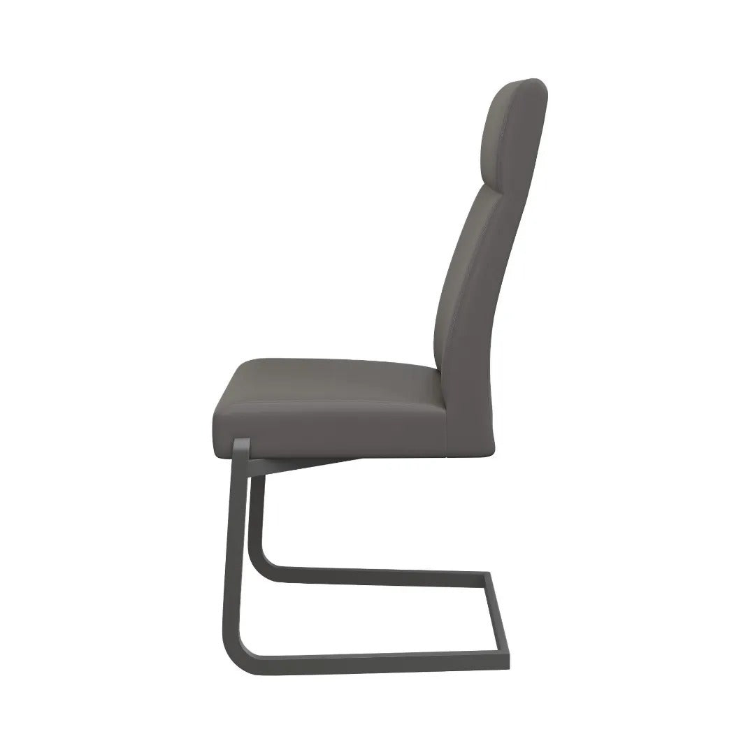 Dante Dining Chair Grey With Grey Frame - Pair